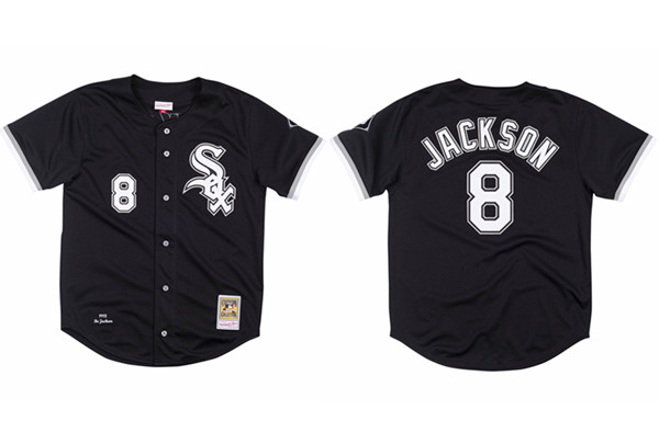 Men's Chicago White Sox #8 Bo Jackson Black Stitched Jersey
